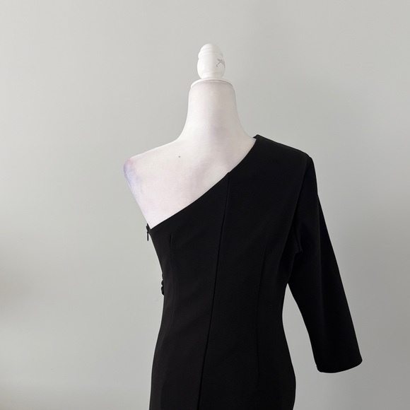 Chic One-Shoulder Black Dress - Picture 6 of 8